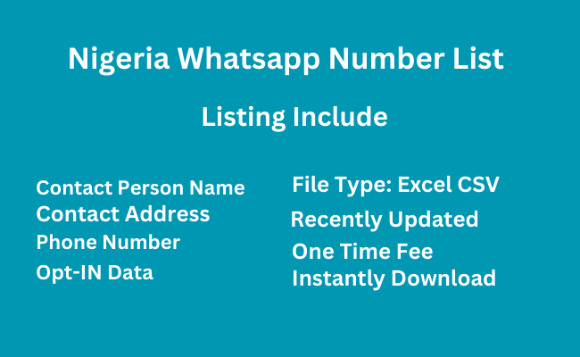 Nigeria Whatsapp Number List