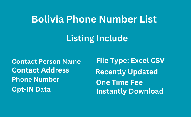 Bolivia phone Number List