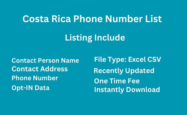 Costa Rica phone Number List