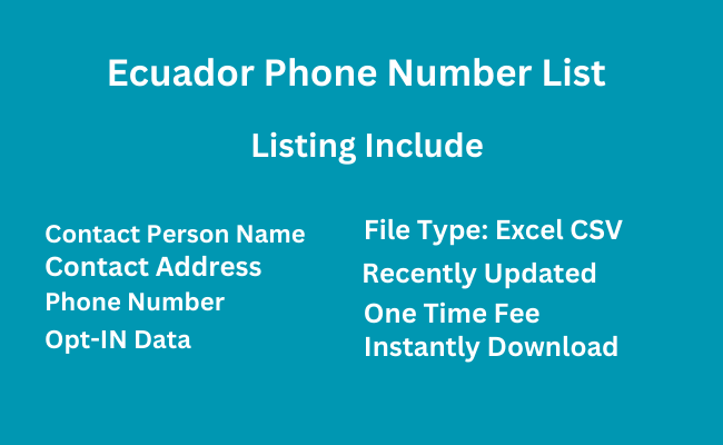 Ecuador phone Number List