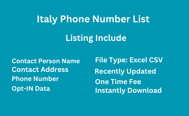 Italy phone Number List
