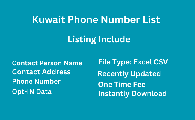 Kuwait phone Number List