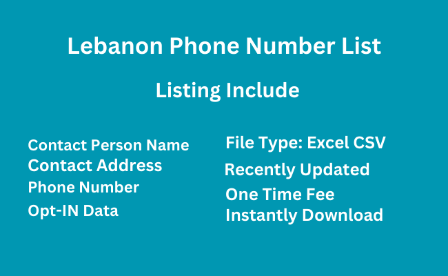Lebanon phone Number List