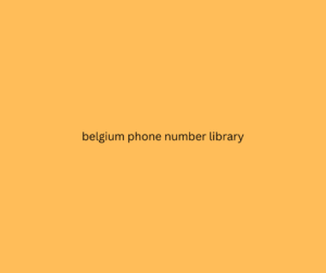 belgium phone number library